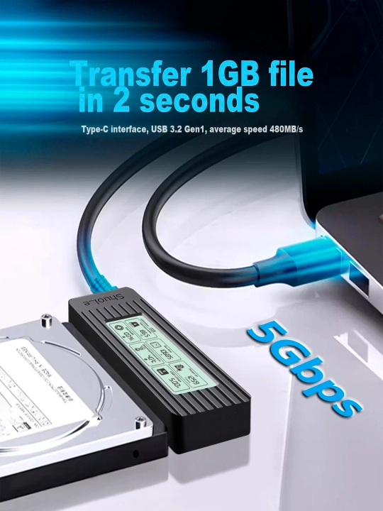 SATA USB adapter 3.1  HDD va SSD disk uchun datchik va quvvat manbai bilan