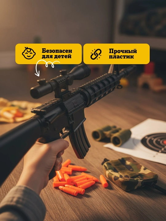 Детский игрушечный автомат и пистолет,игрушечное оружие с лазером и звуком, набор, 3+ года