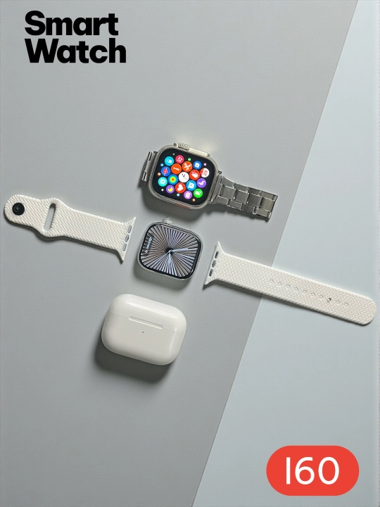 Smart Watch Ultra и наушники Pods pro, с 8 браслетами, 10 в 1, умные часы