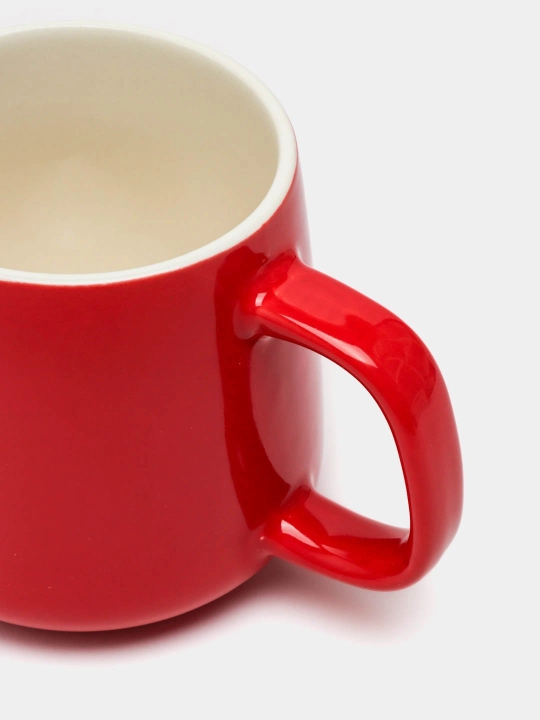 Qopqoqli va qoshiq bilan isitiladigan keramik krujka, sovg'a to'plami, hajmi 350 ml