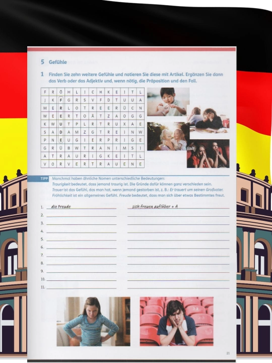 Wortschatz B1 - So‘z boyligini oshirish uchun mashqlar to‘plami B1 darajasi, A4 format