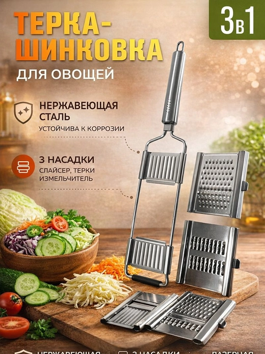 Терка-шинковка для овощей 3 в 1