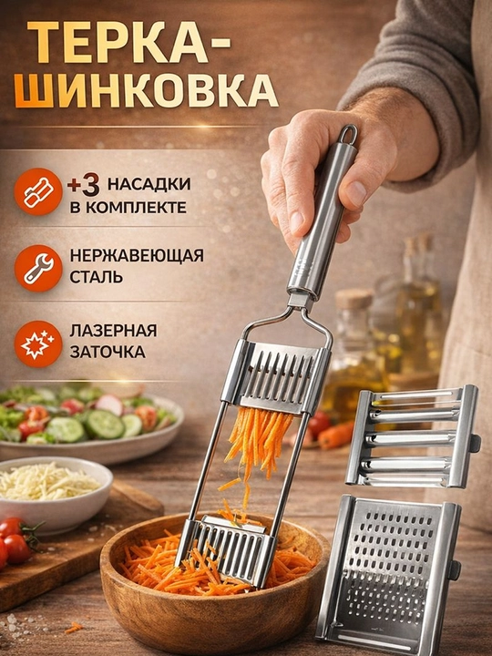 Sabzavotlarni maydalash uchun qirg'ich 3 in 1 - 