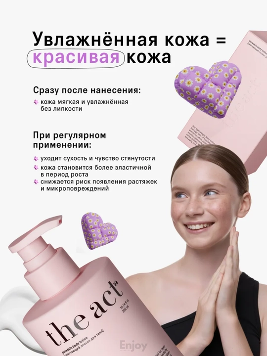 Лосьон молочко для тела The Act, увлажняющее, парфюмированное, подарочный набор