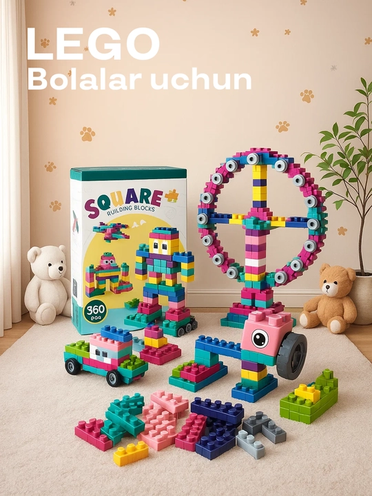 Bolalar uchun quvnoq LEGO konstruktor kreativ o‘yin va tasavvurni rivojlantiruvchi to‘plam - 