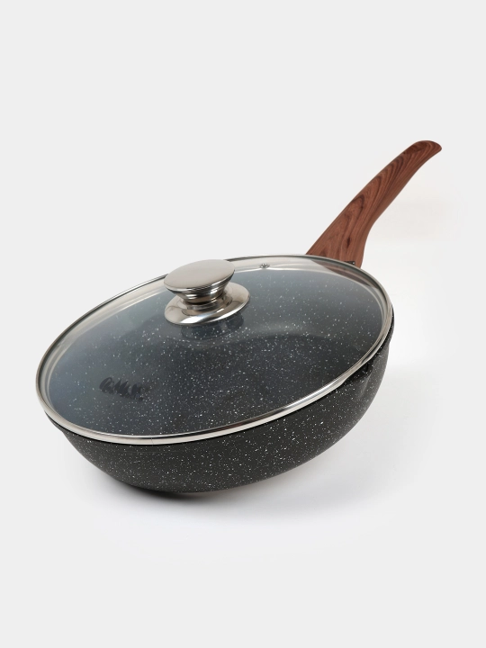 Granitdan yasalgan, yonishga qarshi qoplamali va O.M.S 15002 qopqoqli tova