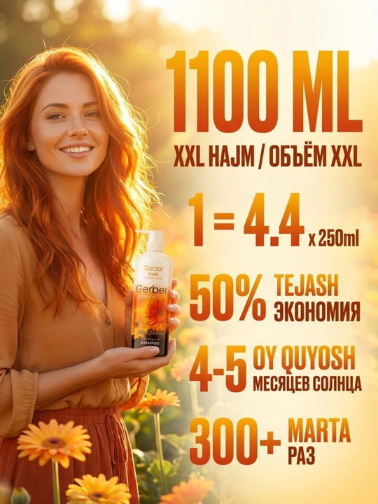 Doctor Fresh Professional shampuni, barcha turdagi sochlar uchun, 1100 ml