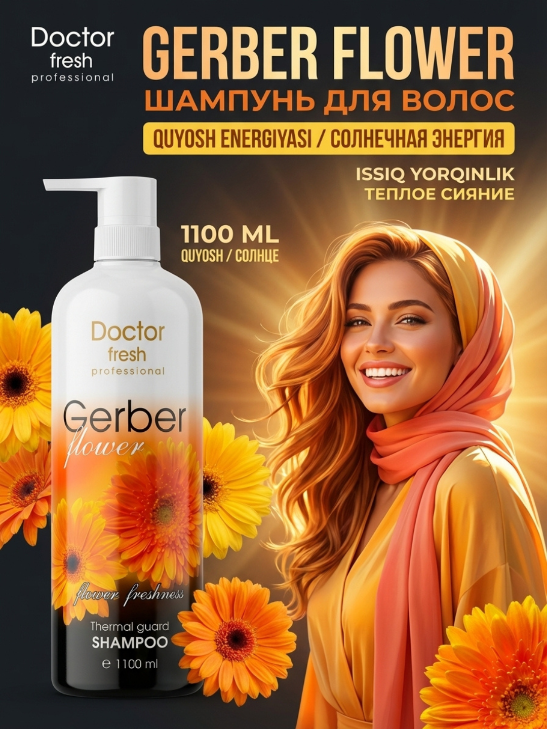 Doctor Fresh Professional shampuni, barcha turdagi sochlar uchun, 1100 ml - 