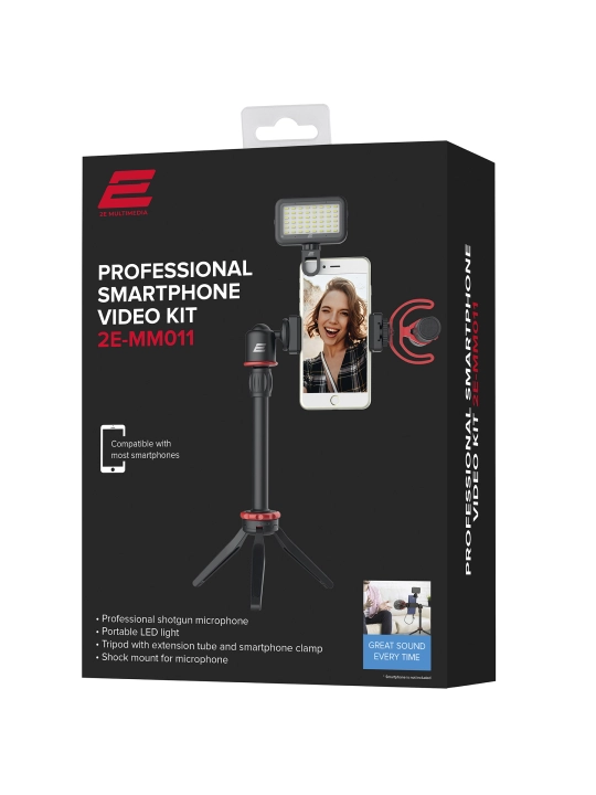 Микрофон с триподом для мобильных устройств 2E MM011 Vlog KIT, 3.5mm (2E-MM011)