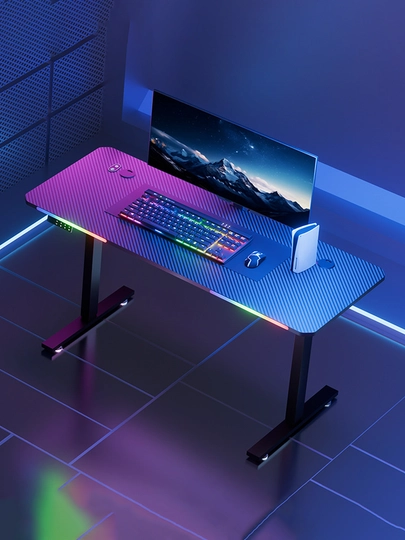 Elektron Geming Carbon stol 120–140 sm, RGB yoritishli zamonaviy gaming stol 7