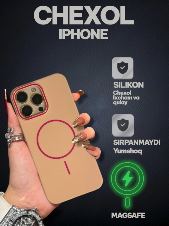 IPhone chexol 17pro, pro max, 16, 15, 14, 13 17air yumshoq