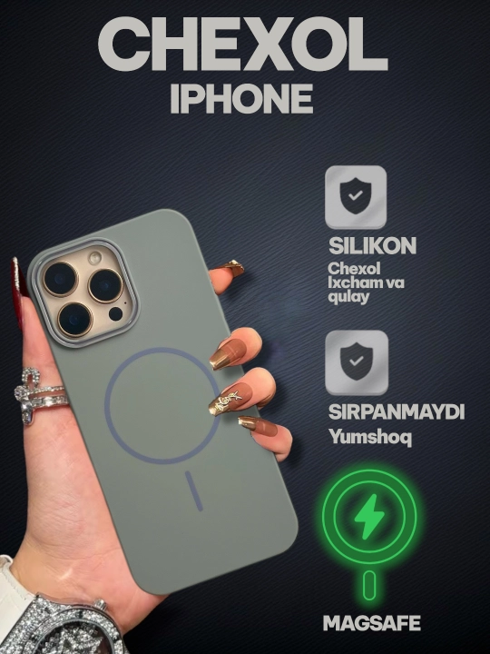 IPhone chexol 17pro, pro max, 16, 15, 14, 13 17air yumshoq