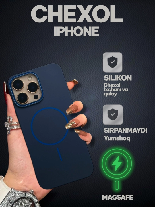 IPhone chexol 17pro, pro max, 16, 15, 14, 13 17air yumshoq