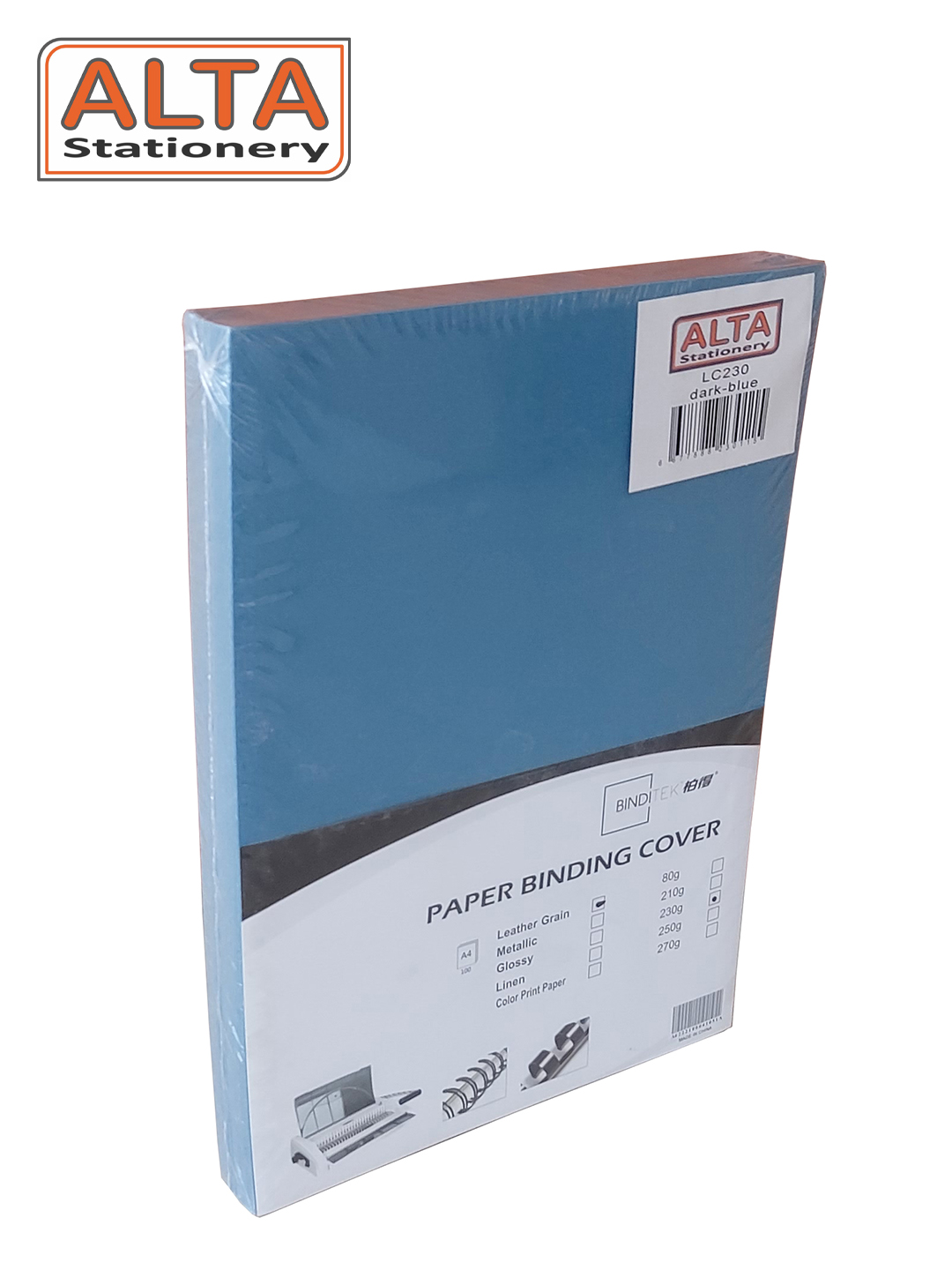 Картонные обложки для переплета А4 100шт 230гр/м Leather (зл/сн) - 