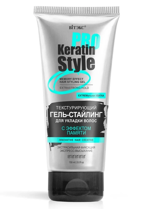 Гель-стайлинг для укладки волос, Viteks Pro Keratin Style, с эффектом памяти, 150 мл