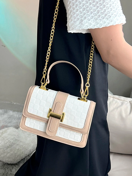Sumkasi ayollar yelka crossbody, qora katakli, uzun tasma, kundalik