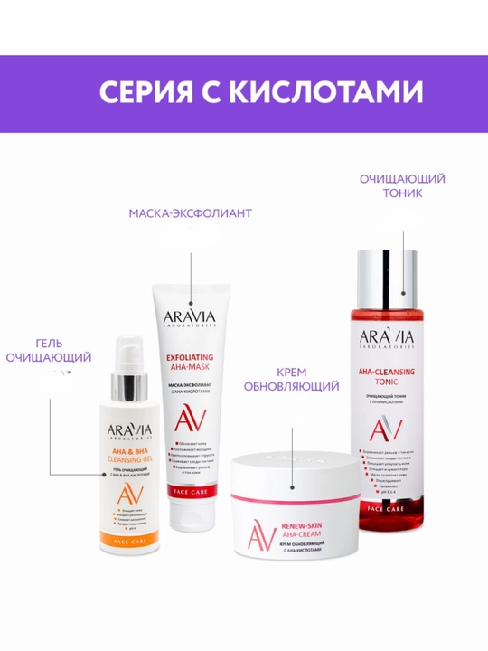 Маска для лица Aravia увлажняющая, очищающая и омолаживающая для всех типов кожи, 100 мл