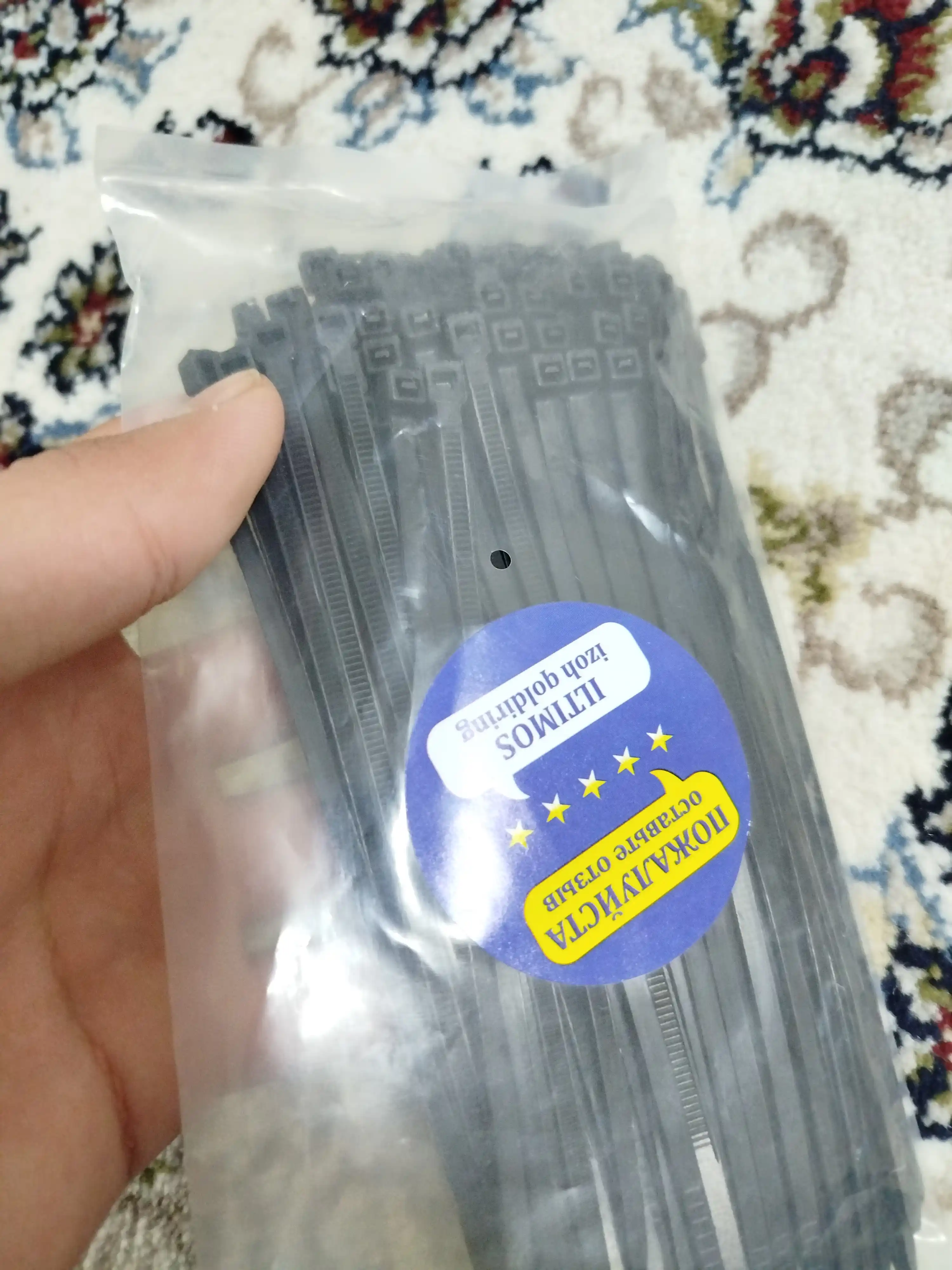 Hamut neylonli, simi bog'ichlari, paketda 100 dona, o'lcham 3.6 * 150 mm