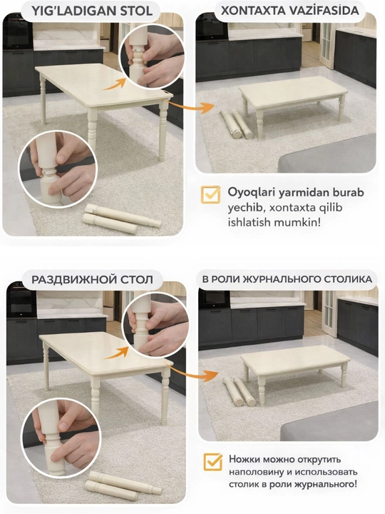 Oshxona stol stul, stol stullar, MDF mebeli, stol stul komplekt, 4 kishilik, 6 kishilik