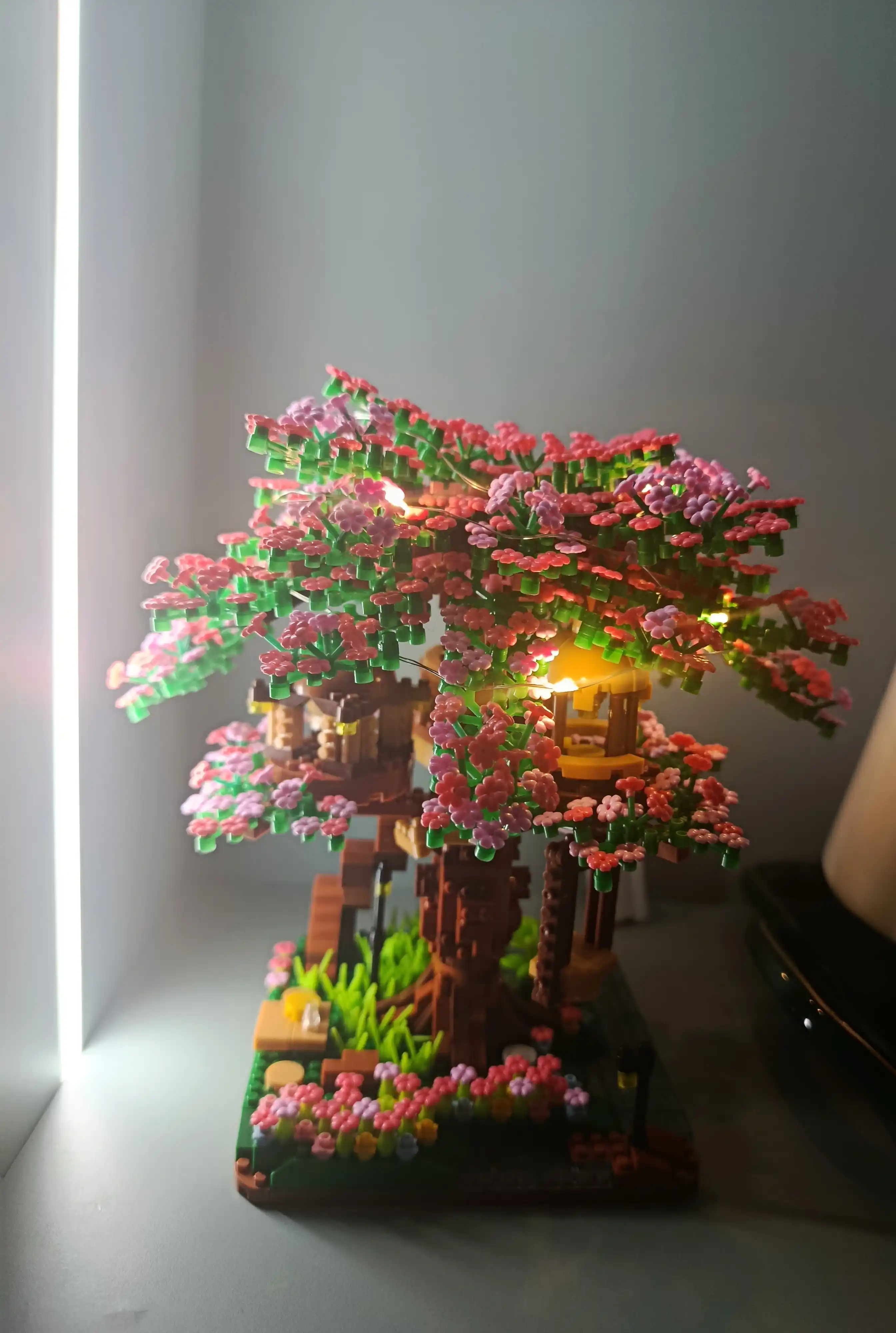 Конструктор 3D ночник сакура, 2008 деталей, сделай сам, в подарочной упаковке
