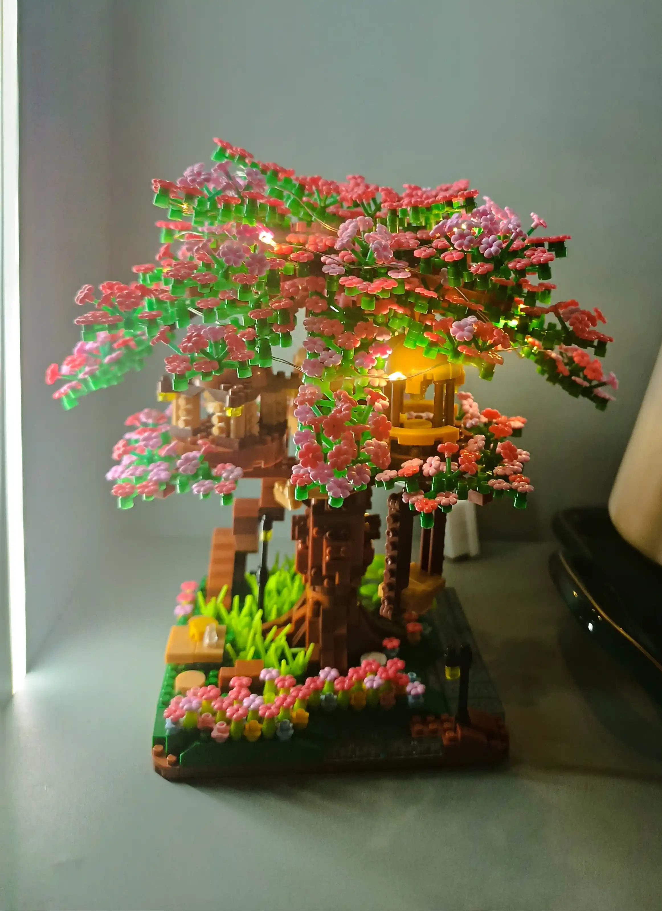 Конструктор 3D ночник сакура, 2008 деталей, сделай сам, в подарочной упаковке
