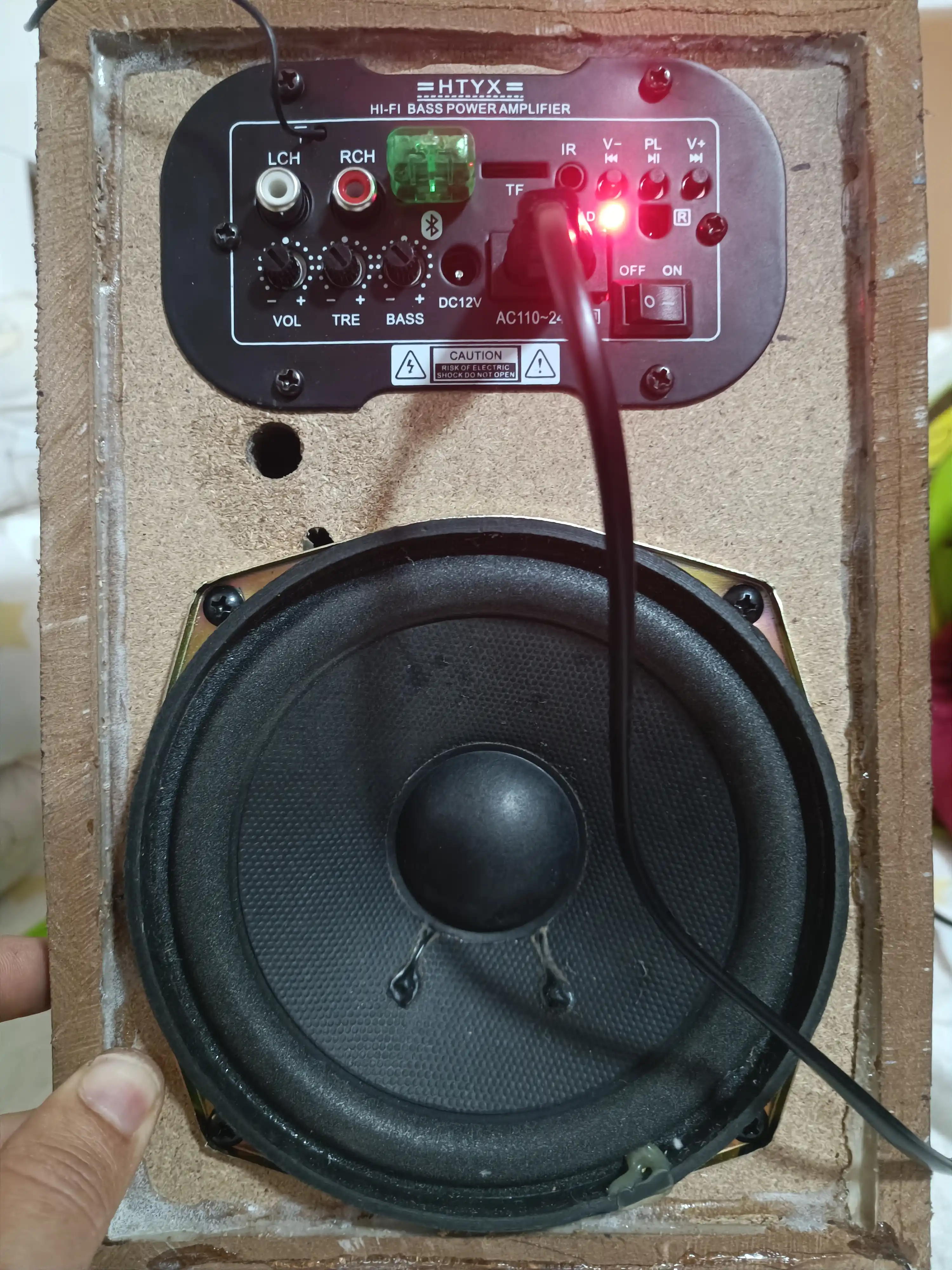 HI-FI BASS — Bluetooth усилитель 1.1 канала, USB, TF, AUX, FM, питание 12В/220В, 30Вт