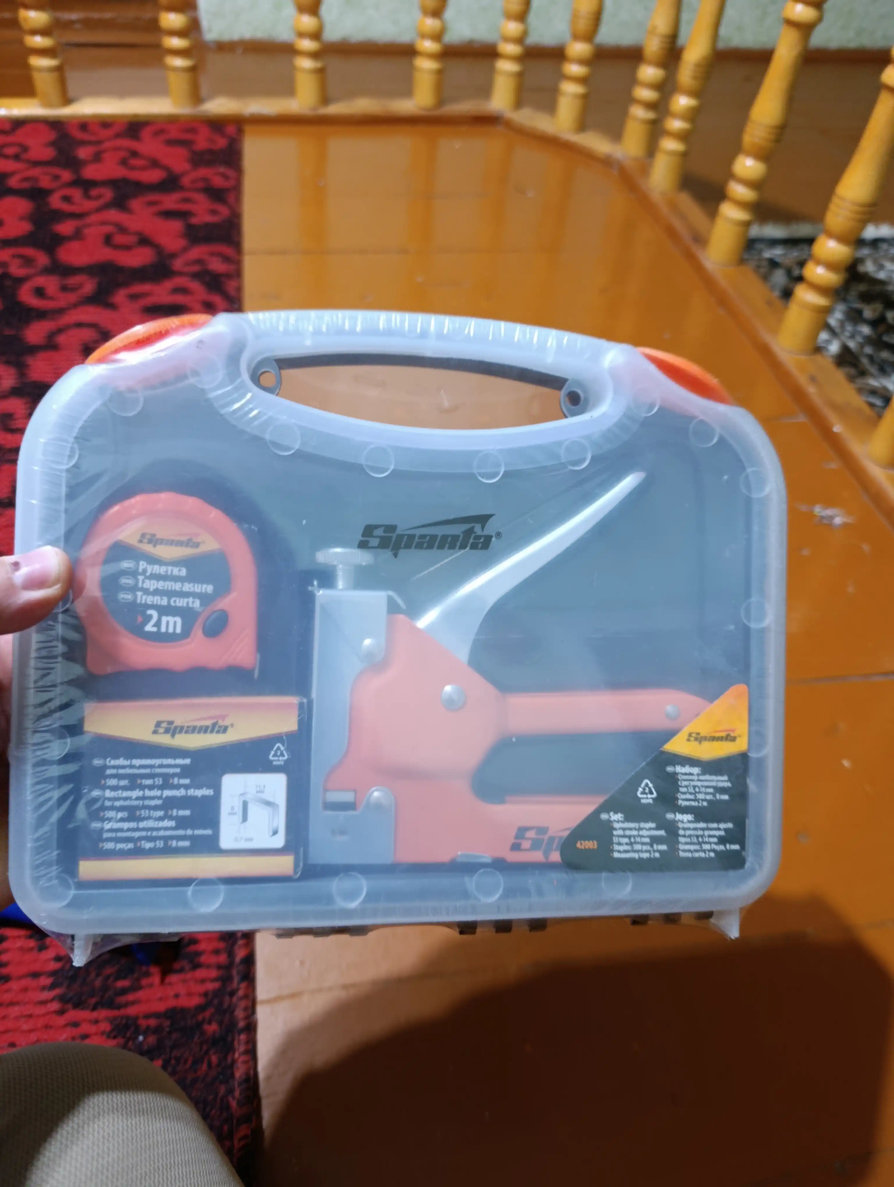 SPARTA mebel stapleri, skobalar 53,4-14 mm 500 dona, ruletka 2 m, 42003