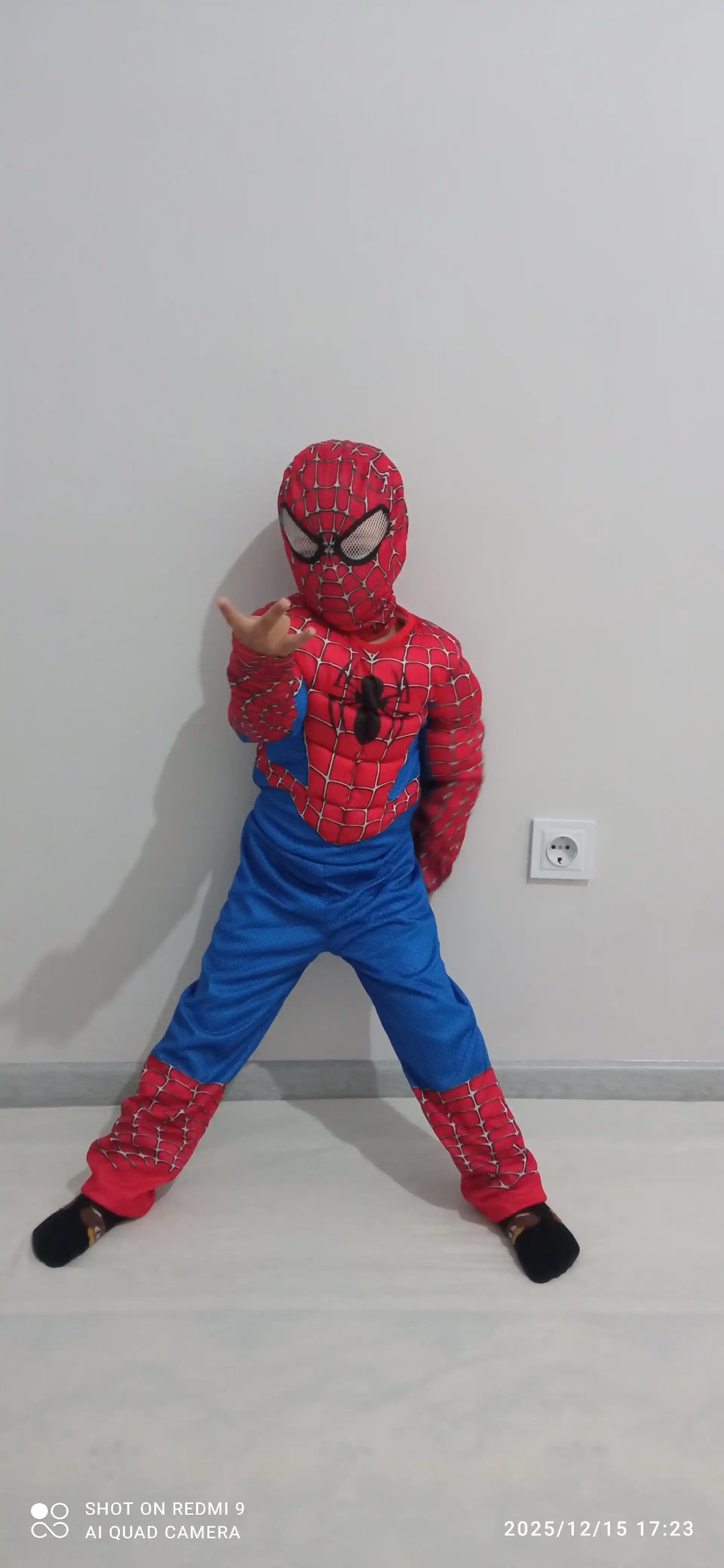 Spiderman o'rgimchak odam: yumshoq real mushaklari bo'lgan kombinezon + niqob