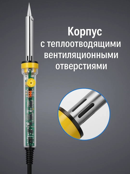 Elektr sozlanishi lehim temir, 60 Vt, 450 °C gacha