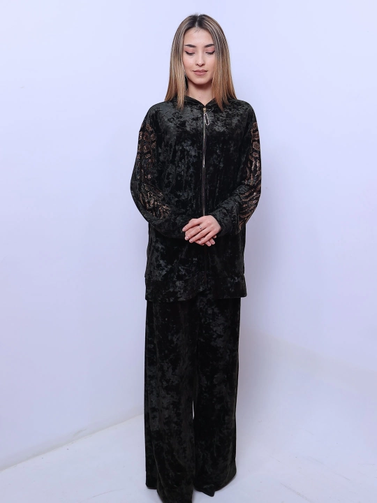 Женский oversize комплект кофта–брюки (двойка) - 