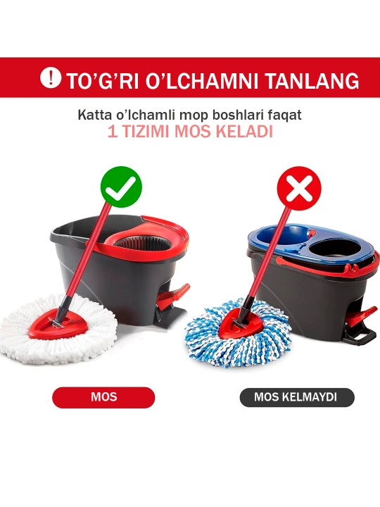 Spin MOP Turbo Smart chelak shvabra, aylanadigan, nam tozalash uchun, mikrofiberli
