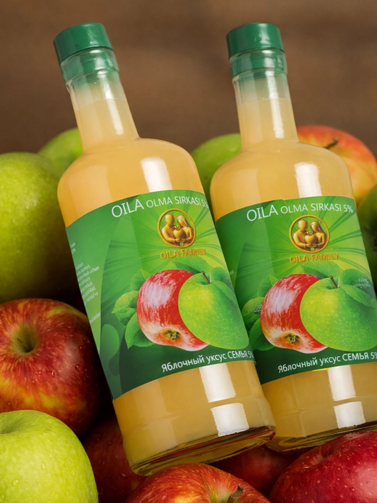 "Oila" filtrlanmagan olma sirkasi, 2 dona, 5% (0,5 litr) - uyda tayyorlangan ta’mi