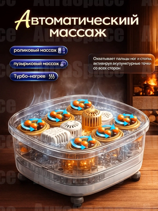 Gidromassaj, isitish va pedikyur uchun oyoqlar uchun SPA vannasi