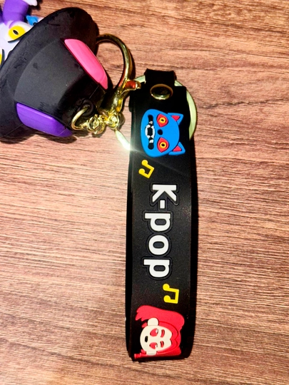 Брелоки из полиуретана на тему k-pop demon hunters, не выцветает, прочные — DIY7-KPOPKEY-БАГРОВ
