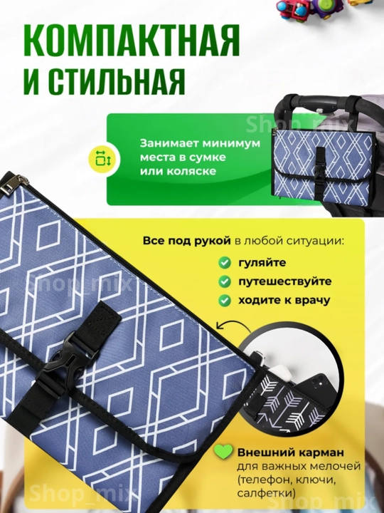 Сумка органайзер для мамы, пеленальный коврик для новорожденных, органайзер для авто
