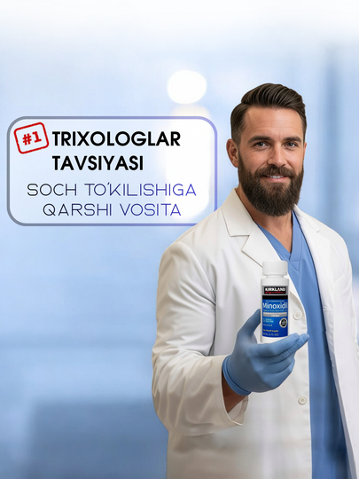 Soch va soqol o'stirish uchun minoksidil Kirkland Minoxidil 5%, 60 ml