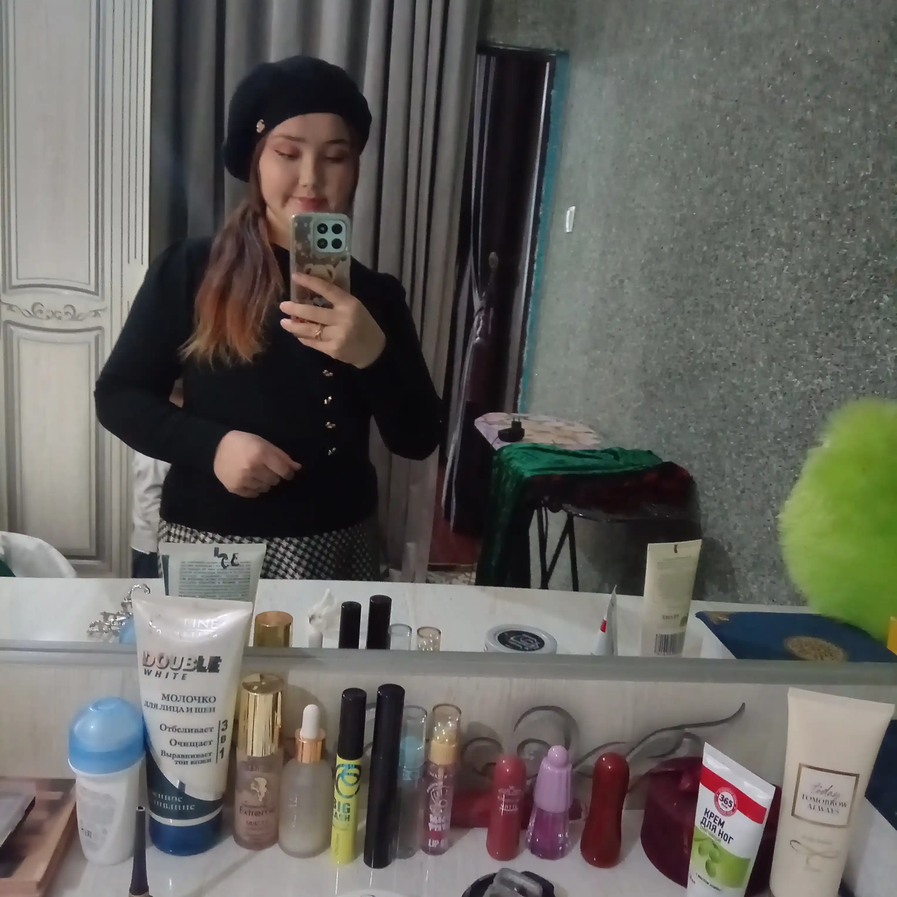 Ayollar va qizlar uchun beret, klassik toʻqilgan shapka, kuz qish mavsum bosh kiyimi