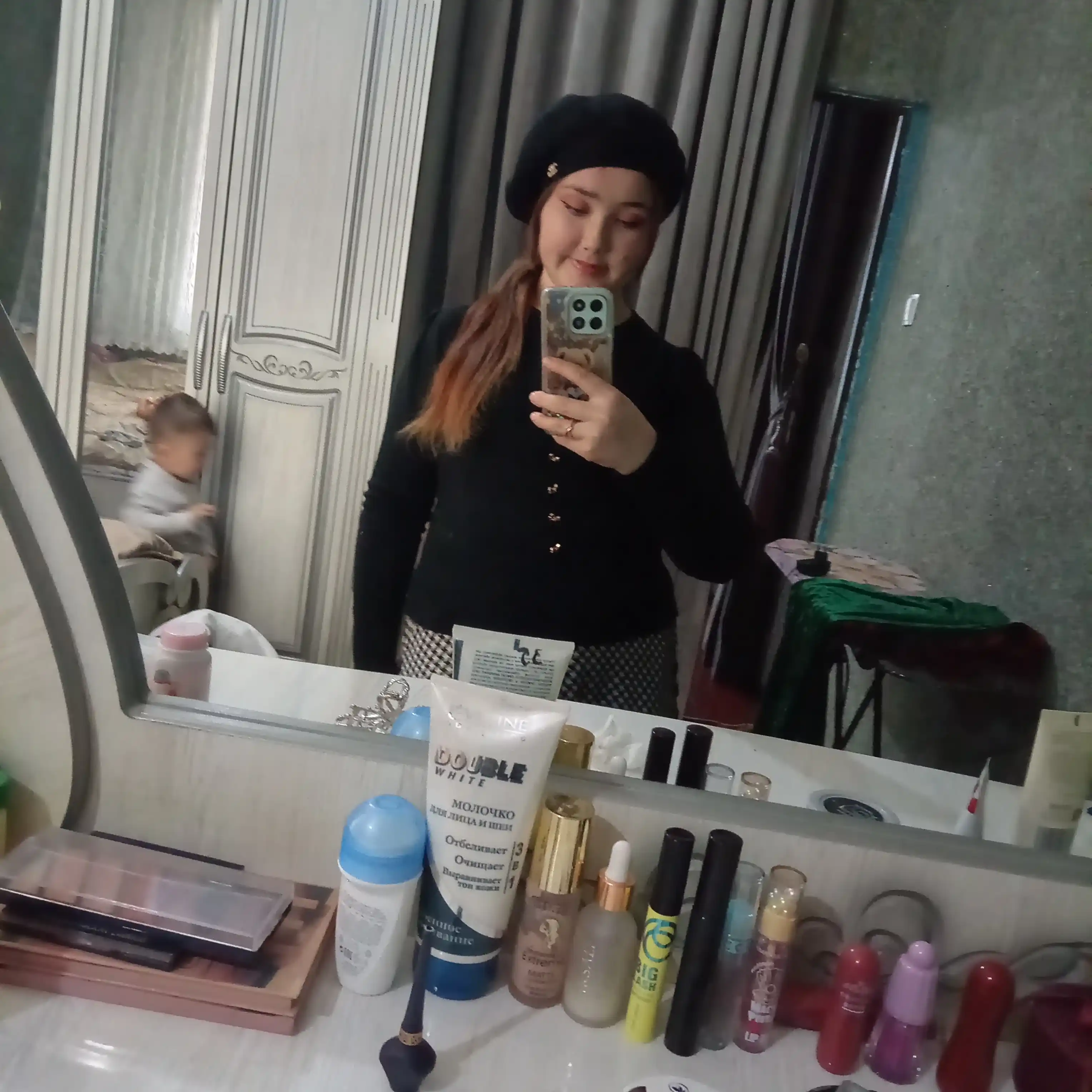 Ayollar va qizlar uchun beret, klassik toʻqilgan shapka, kuz qish mavsum bosh kiyimi