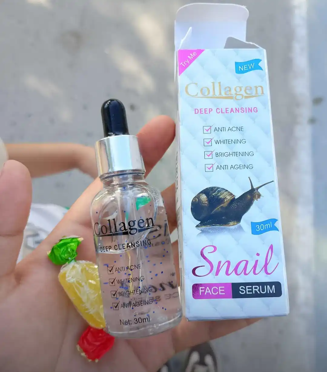 Collagen baza makiyaj uchun, bo'yanish asosi, qarishga qarshi vosita, Collagen Snail, 30 g