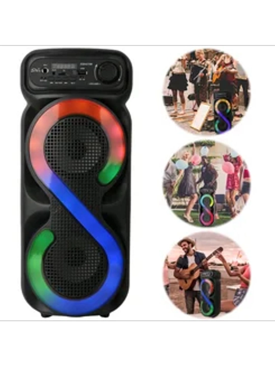 ZQS 4290. 4270.6227.6223 mikrofonli portativ Bluetooth kolonka, yorqin LED chiroqlar bilan