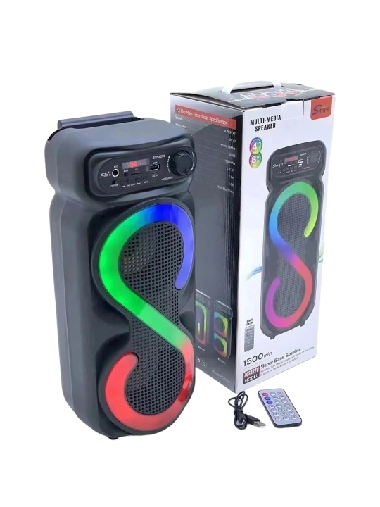 ZQS 4290. 4270.6227.6223 mikrofonli portativ Bluetooth kolonka, yorqin LED chiroqlar bilan