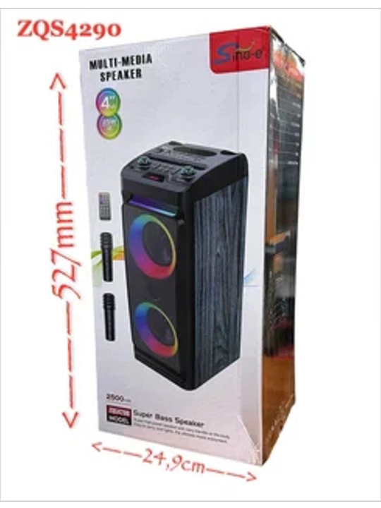 ZQS 4290. 4270.6227.6223 mikrofonli portativ Bluetooth kolonka, yorqin LED chiroqlar bilan