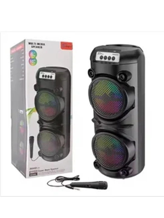 ZQS 4290. 4270.6227.6223 mikrofonli portativ Bluetooth kolonka, yorqin LED chiroqlar bilan