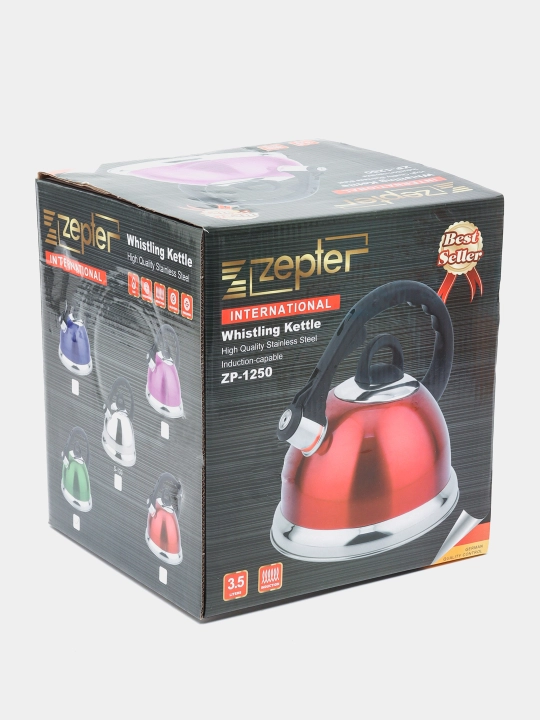 Zepter 3.5 L choynak svistok bilan, zanglamaydigan po‘lat, uy va oshxona uchun