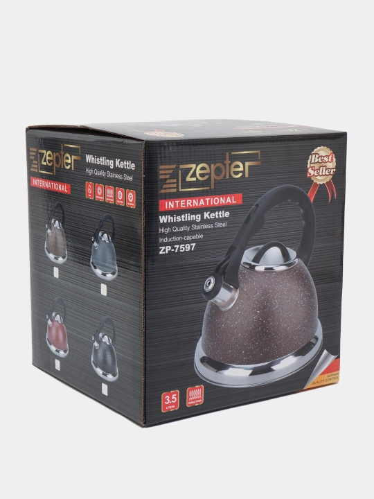 Zepter 3.5 L choynak svistok bilan, zanglamaydigan po‘lat, uy va oshxona uchun