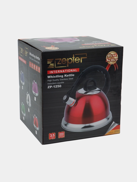 Zepter 3.5 L choynak svistok bilan, zanglamaydigan po‘lat, uy va oshxona uchun