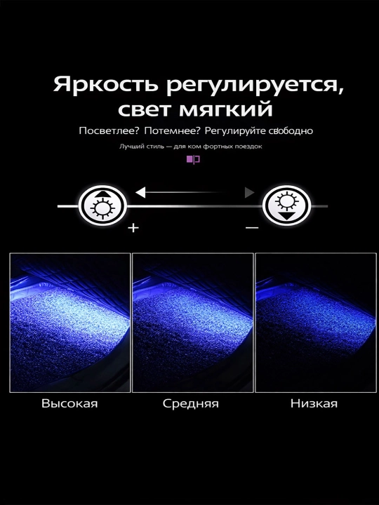LED avtomobil yoritgichi, rang o‘zgaradi, pult, musiqa bilan sinxron