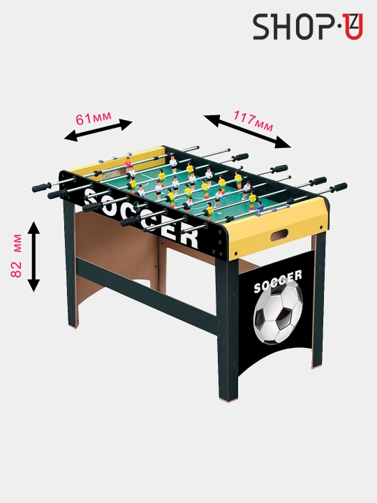 Oyoqchali stol usti hockey / futbol kikeri, 50x29 sm / 120x61x80sm / 142x76x88sm