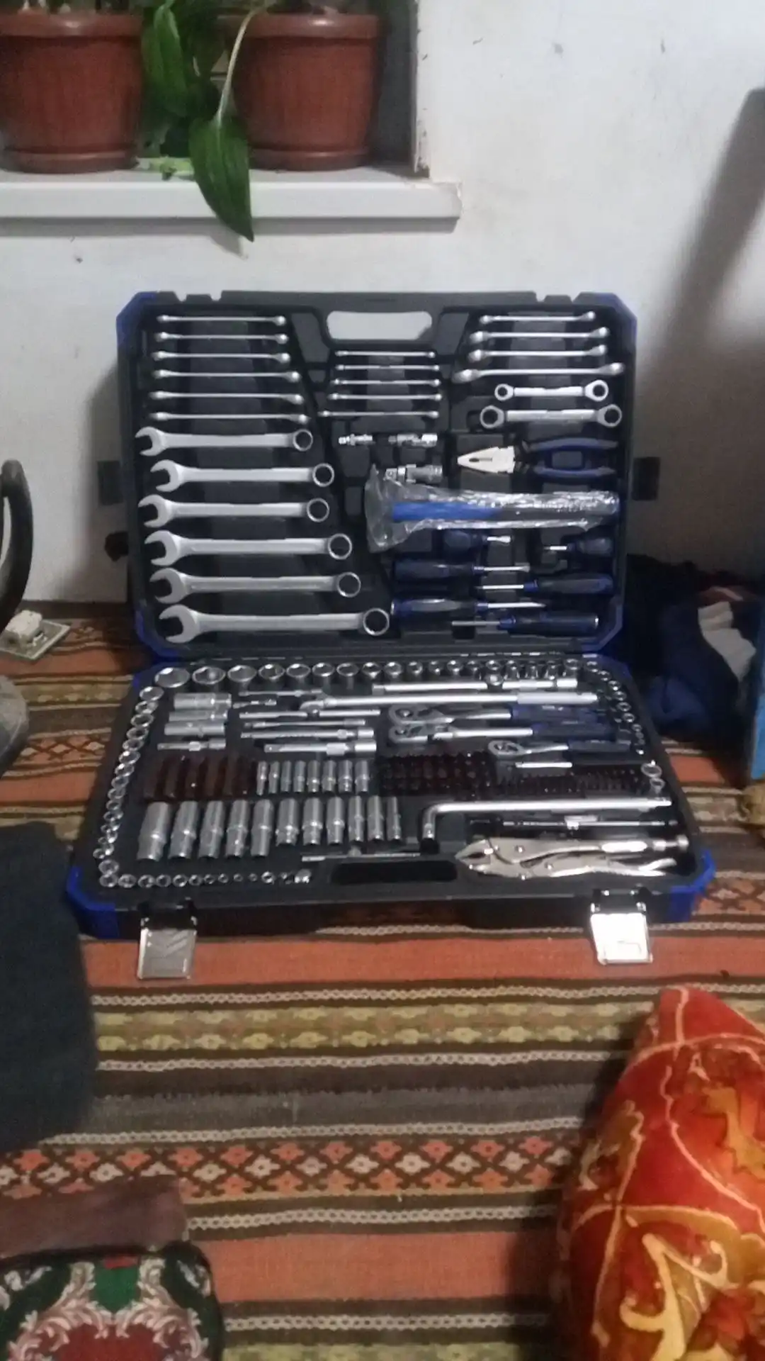 202 PCS asboblar to‘plami, professional kalit va yon tomon to‘plami