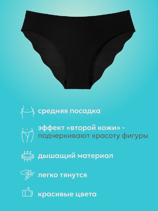 Трусы слипы женские бесшовные, дышащие, ажурные, набор 3 шт